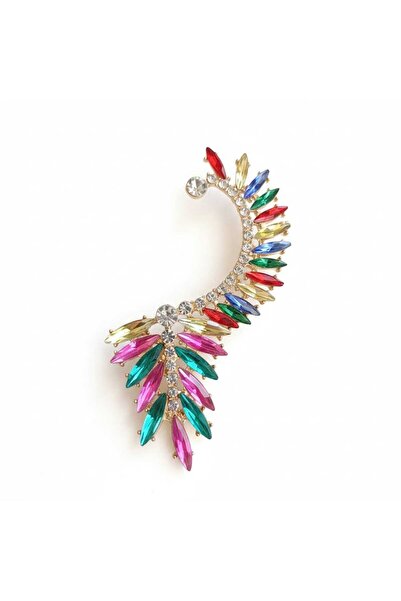 SLOWSHE -Earcuff Sol Kulak Tekli Zirkon Taşlı Küpe