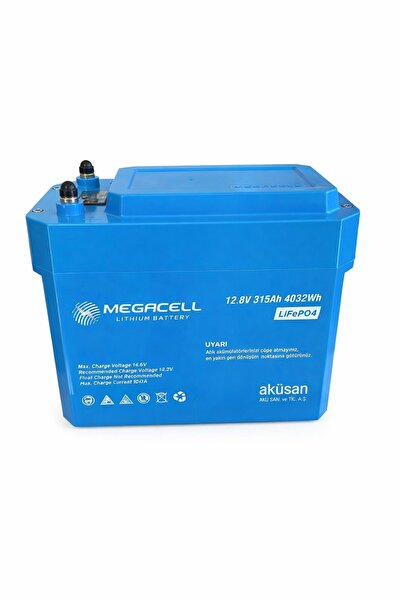 Megacell 12.8V 315 AH LİTYUM DEMİR FOSFAT AKÜ (Lifep04)-Prizmatik Hücreli