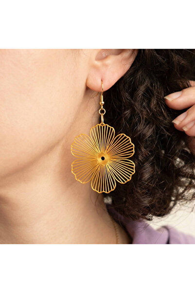 Candelina Cosmos Flower Earrings | 24k Gold Plated Earrings, Elegant, Lightwe...