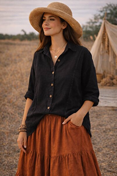 bb butik basic Women's Muslin Shirt Tr0935