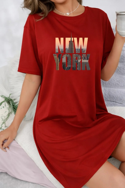 HOFFNUNG Tricou unisex cu mânecă scurtă, guler rotund, NEW YORK, culoare uni,...