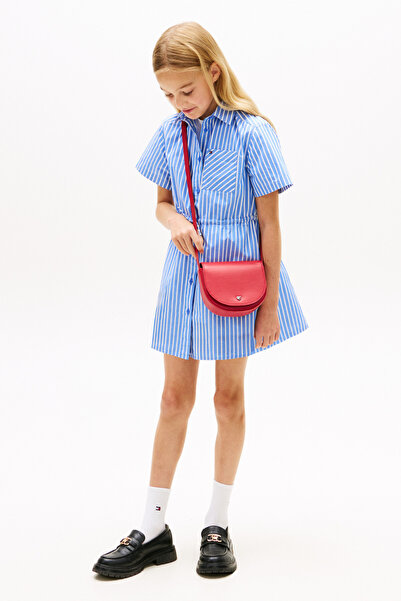 Tommy Hilfiger Blue Girl Child Poplin Striped Shirt Dress