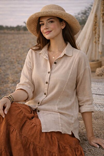 bb butik basic Women's Muslin Shirt Tr0935