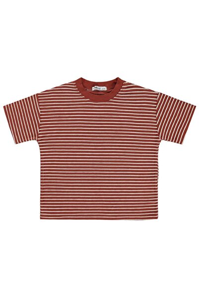 Civil Boys Embossed Striped 2-5 Years Old T-Shirt - Orange 3-4 Years Old