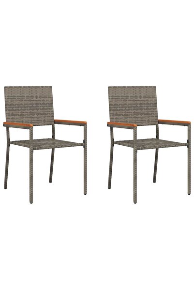 vidaxl Scaune de grădină stivuibile 2 pcs Gri și Brown