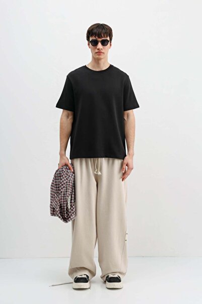 VAMOSCLO Baggy Fit Sweatpants Bottom Stone