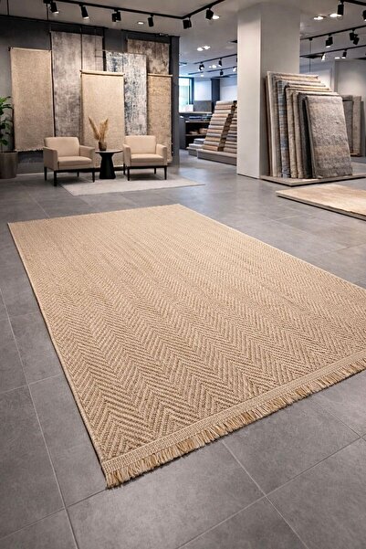 DMR BOMBAY 660 HASIR DOKULU SİSAL BEJ KOLAY TEMİZLENEN YIKANABİLİR SALON OTUR...