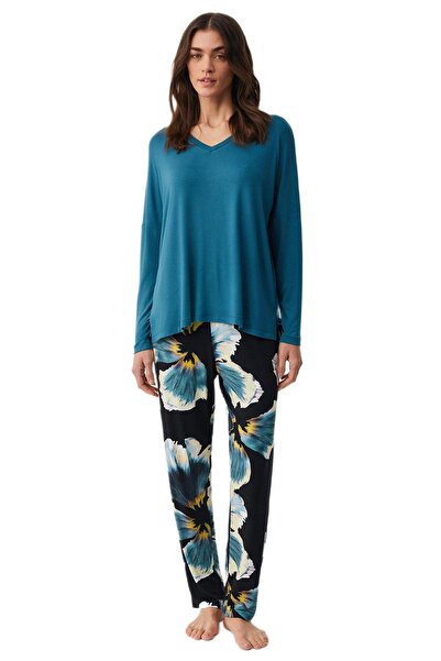 Penyemood bumbac moale Costum de pijama pentru femei Mood Petrol PM9908