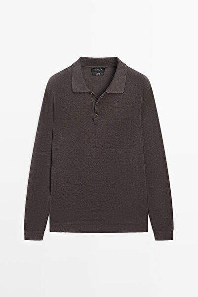 Massimo Dutti Keten polo yaka triko kazak