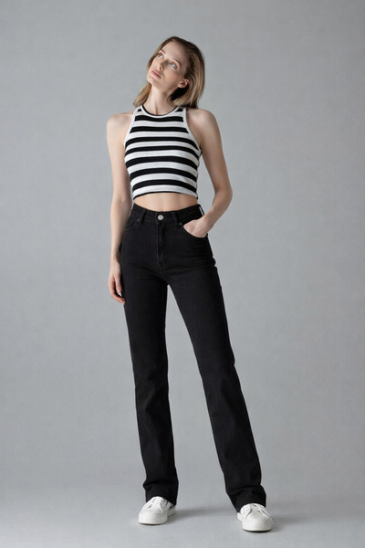 XRAY JEANS Women's Flared Classic Black Jeans