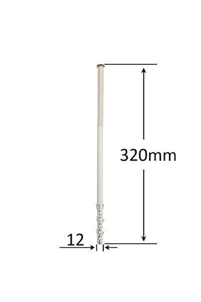 Gray Square Dowel 12x320mm With Screw - 25pcs/box