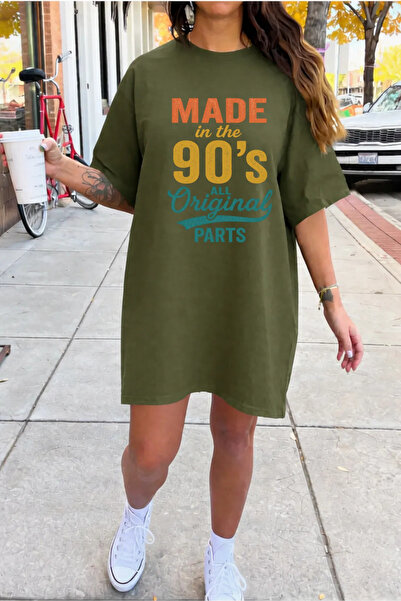 HOFFNUNG Unisex Short Sleeve Round Neck Made in 90S Solid Color Long Tshirt