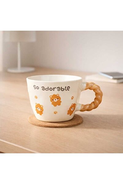 Evidea Kitchen Ayıcıklı Seramik Kupa - Beyaz - 300 ml