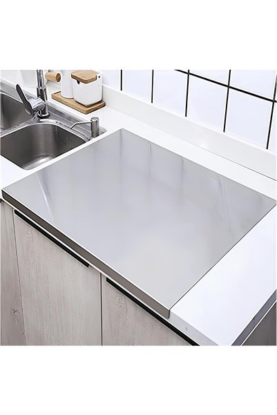 Güneş Krom Dekorasyon Gkd Top Quality Stainless Steel Kitchen Countertop Protector 50X60Cm + 60 cm Aluminum Rolling Pin Set