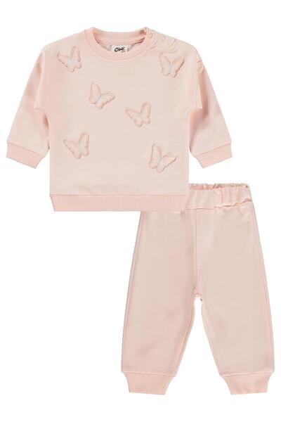 Civil Baby Kelebek Nakışlı 6-18 Ay Takım - Pembe 12-18 Ay