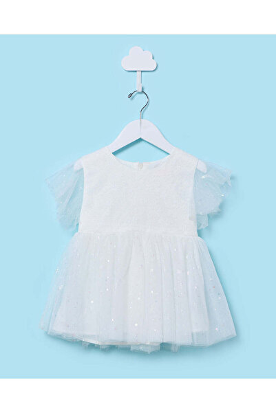 REDTAG Infant Girls White Tulle Dress