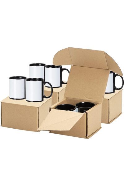 NASAQ BYD Life Black Coffee Mugs with White Patch 11 oz