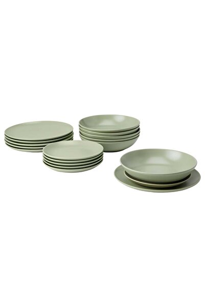 IKEA Fargklar Yemek Takımı Mat Yeşil 18 Parça