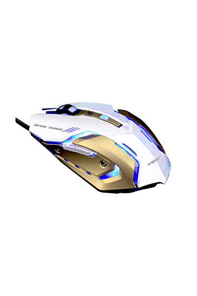 Datazone ماوس ألعاب صغير ذكي MC211 (أبيض-ذهبي)