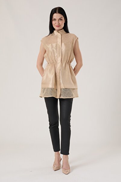 Jupe Beli Lastikli Organze Yelek 9298