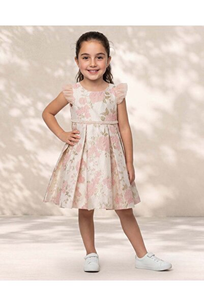 REDTAG Girls Pink High Low Jacquard Dress