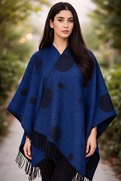 ALDAIYR Women's winter double-sided poncho shoulder 140x140
