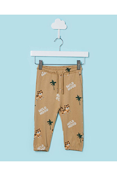 REDTAG Infant Boys Tan Tiger Printed Active Pants