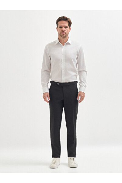 Karaca Siyah Slim Fit Pamuk Karışımlı Casual Pantolon