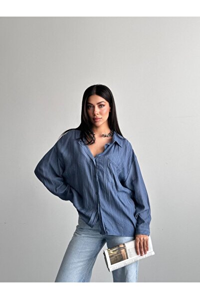 ÇEÇİM Cămașă de damă Bürümcük texturat croi relaxat ZYN-58906