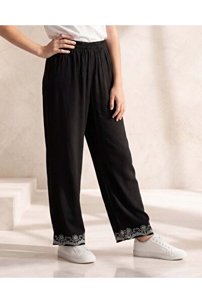REDTAG Senior Girls Black Casual Pants