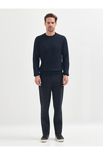 Karaca Lacivert Yün Karışımlı Triko Kazak
