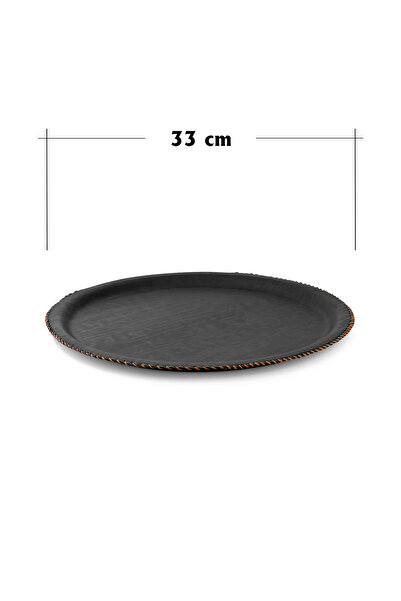 GRAND CAM 33 cm Leather Round Serving Tray