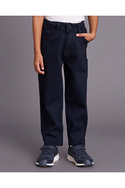 REDTAG Boys Navy Rinse Wash Straight Fit Jeans