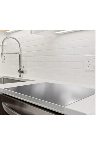 Güneş Krom Dekorasyon Gkd Top Quality Stainless Steel Kitchen Countertop Protector 50X60Cm + 60 cm Aluminum Rolling Pin Set