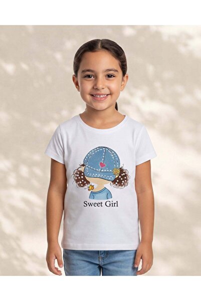 REDTAG Girls White Printed T-Shirt