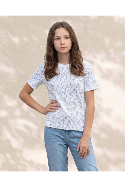 REDTAG Girls Blue Floral Print Top