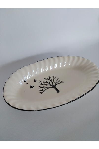 Zümrüdüanka Seramik Patterned Ceramic Kayak Plate