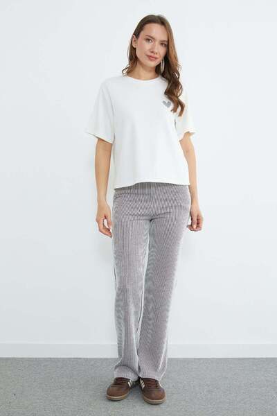 Fulla Moda Striped Crew Neck Pocketed 2-Piece Set