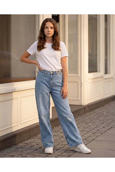 REDTAG Senior Girls Blue Wide leg Jeans