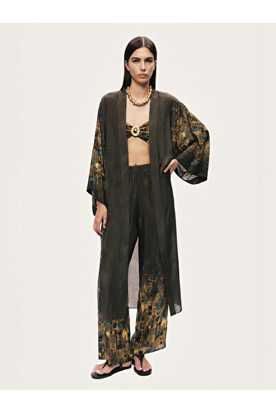 Nocturne Desenli Maxi Kimono