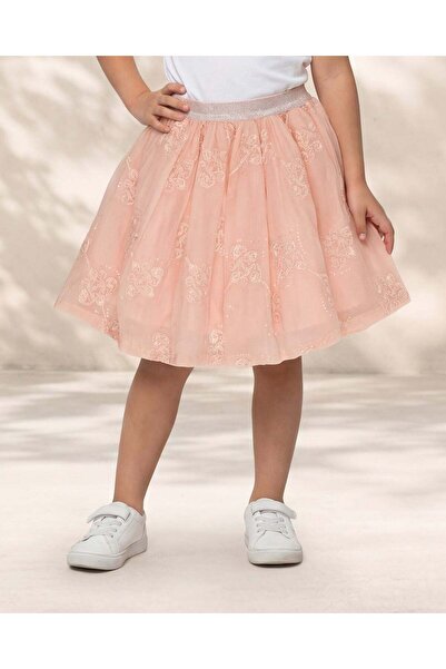 REDTAG Girls Pink Embroidered Skirt