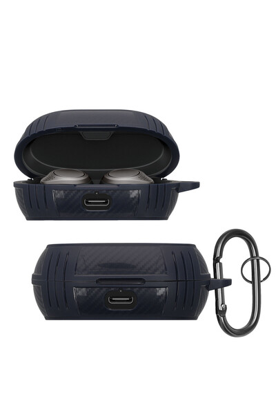 KWmobile Husă pentru căști Jabra Elite 7 Pro/Elite 7 Active, albastru închis,...