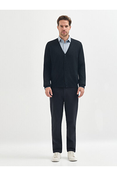 Karaca Siyah Yün Karışımlı Triko Hırka