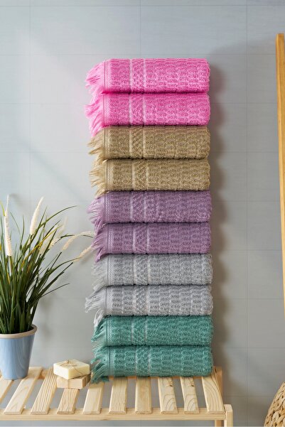 Familia Home Lina 10'lu %100 Pamuk El Yüz Havlusu Seti Çok Renkli Yumuşak ve ...