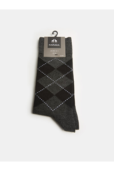 Karaca Antrasit Desenli Bambu Çorap