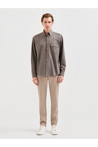 Karaca Haki %100 Pamuk Regular Fit Gömlek