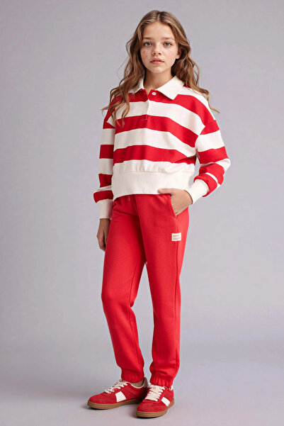 DeFacto G0578A8RD227 بنطال رياضي أحمر بنطال جوغر للفتيات