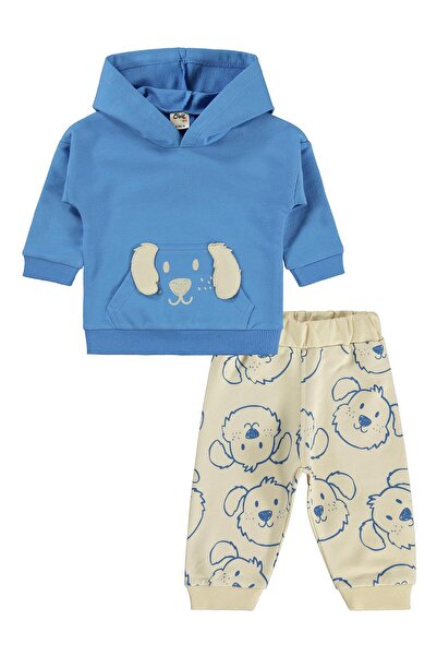 Civil Baby Hooded Dog Embroidery Set for 6-18 Months - Blue 12-18 Months