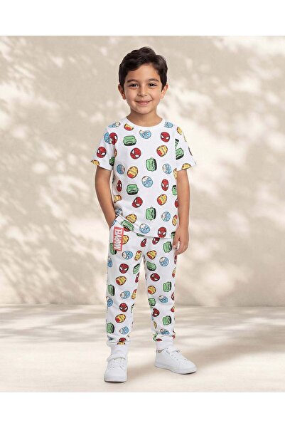 REDTAG طقم بيجاما رمادي مطبوع رسومات مارفل للأولاد