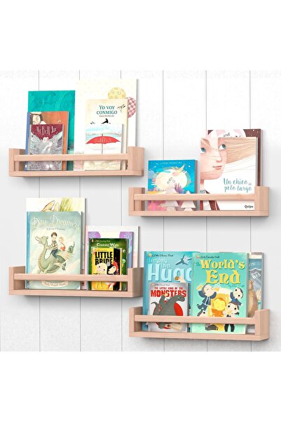 Sumkyle Nursery Shelves, Floating Bookshelves for Wall Set of 4, Baby Nursery...